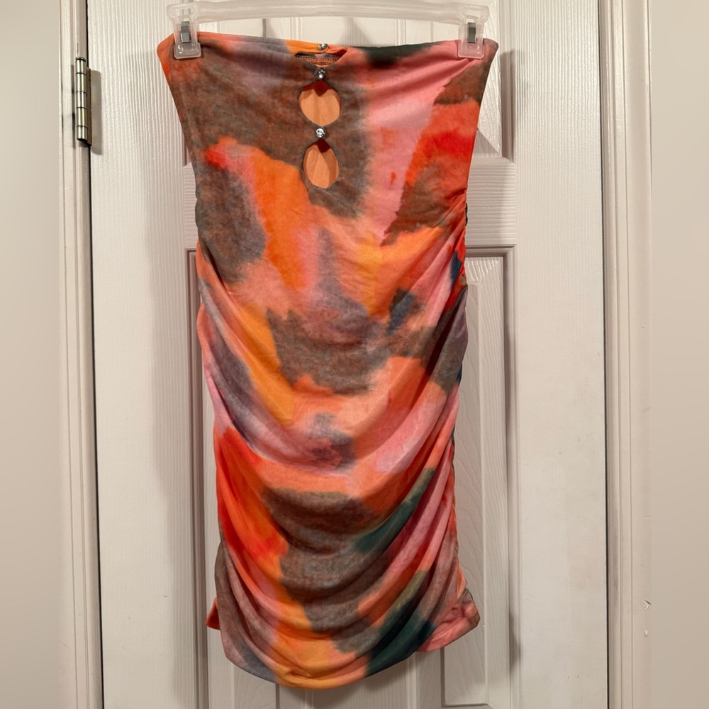 Vibrant Tie-Dye Ruched Skirt